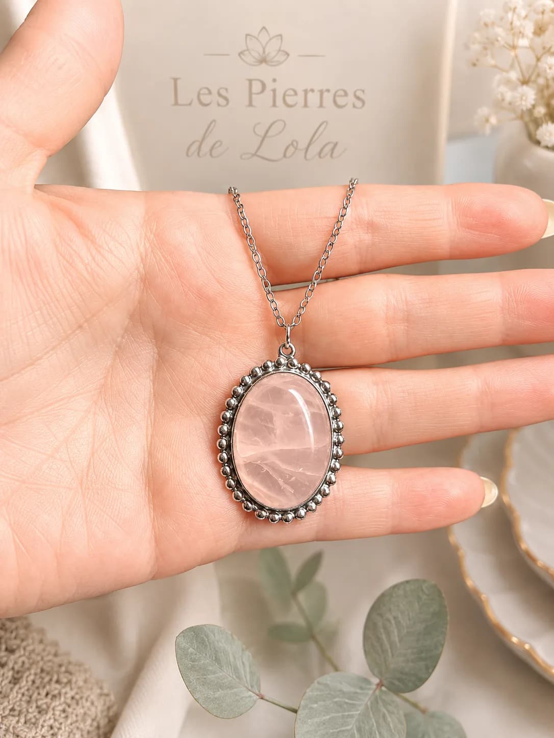 Collier Quartz Rose Lumière Rosée – Pierre Naturelle
