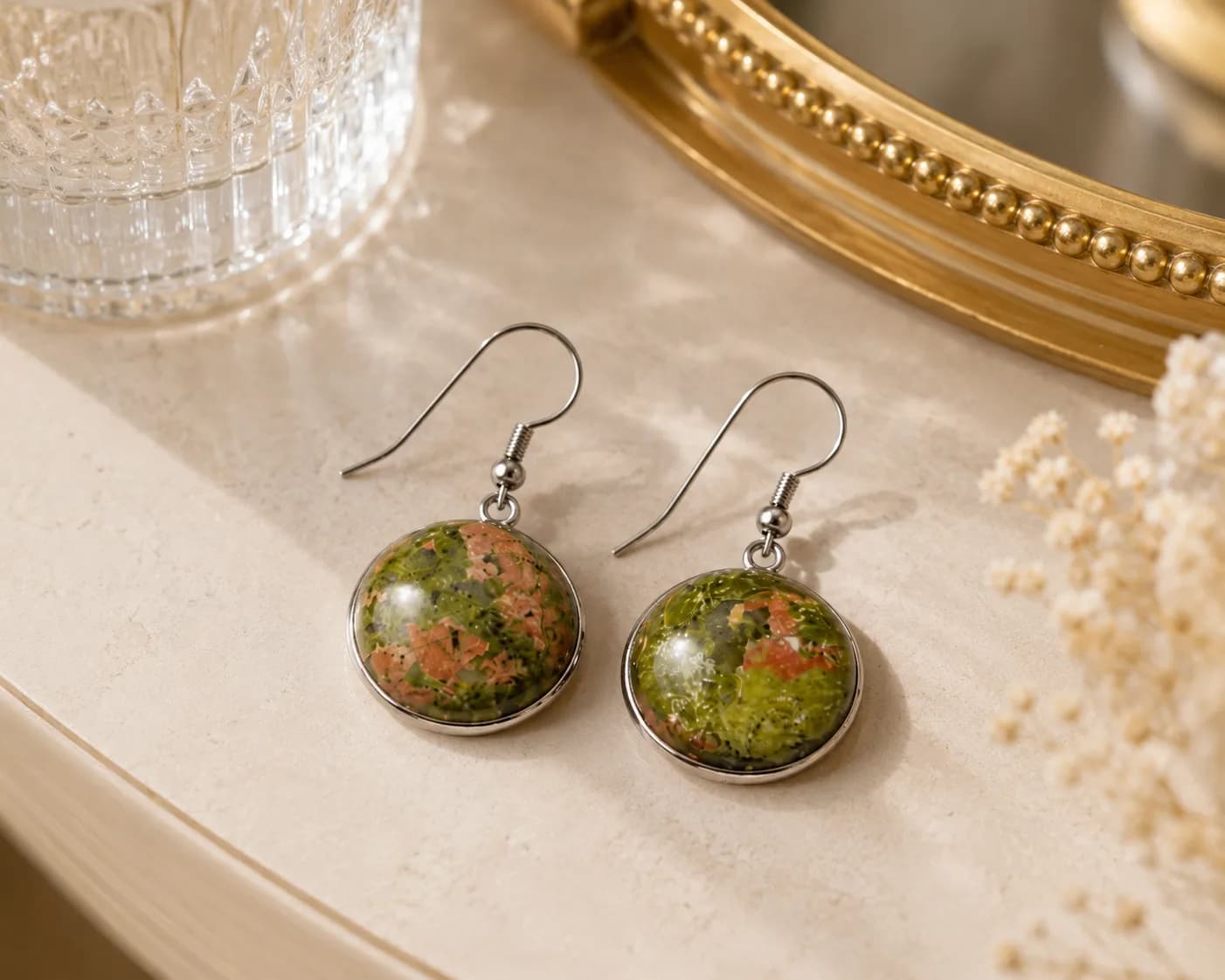 Boucles d'oreilles Unakite - Nature & élégance