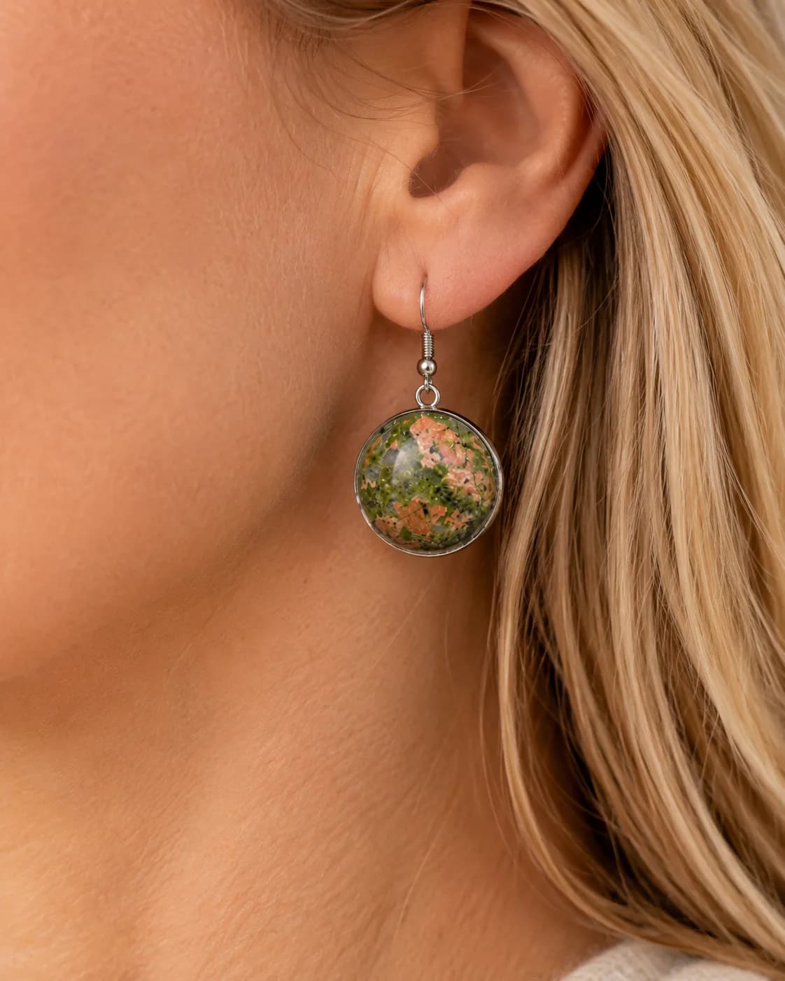 Boucles d'oreilles Unakite - Nature & élégance