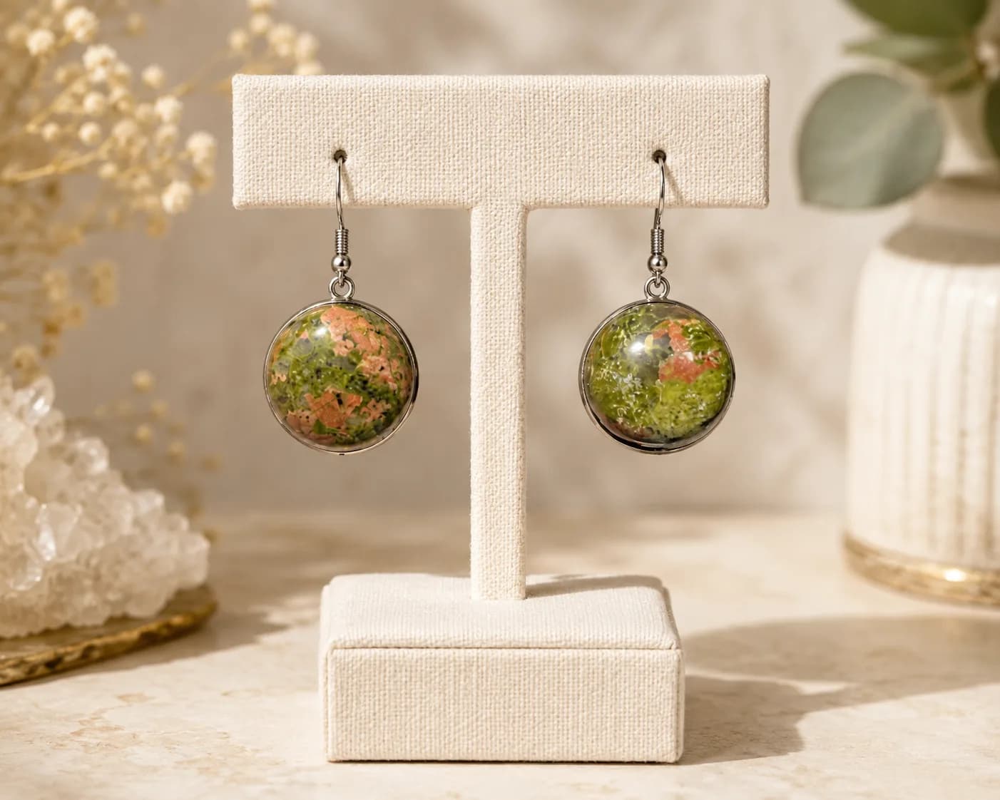 Boucles d'oreilles Unakite - Nature & élégance