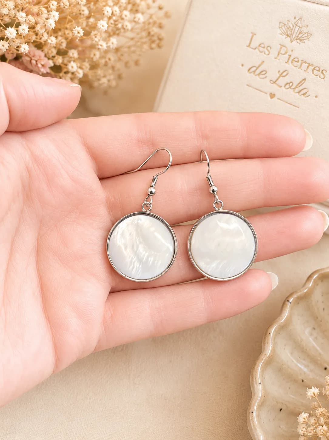 Boucles d'oreilles Nacre naturelle - Douceur & élégance
