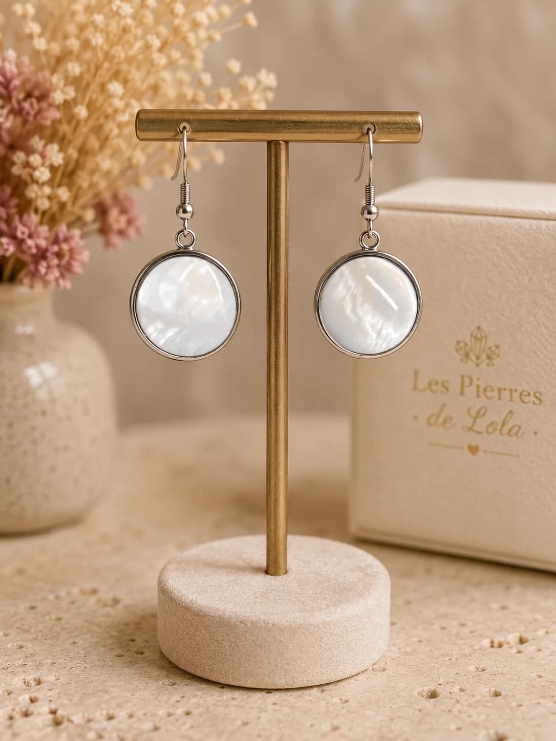 Boucles d'oreilles Nacre naturelle - Douceur & élégance