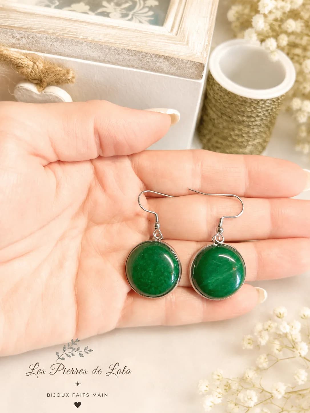 Boucles d’Oreilles « Émeraude de la Forêt »