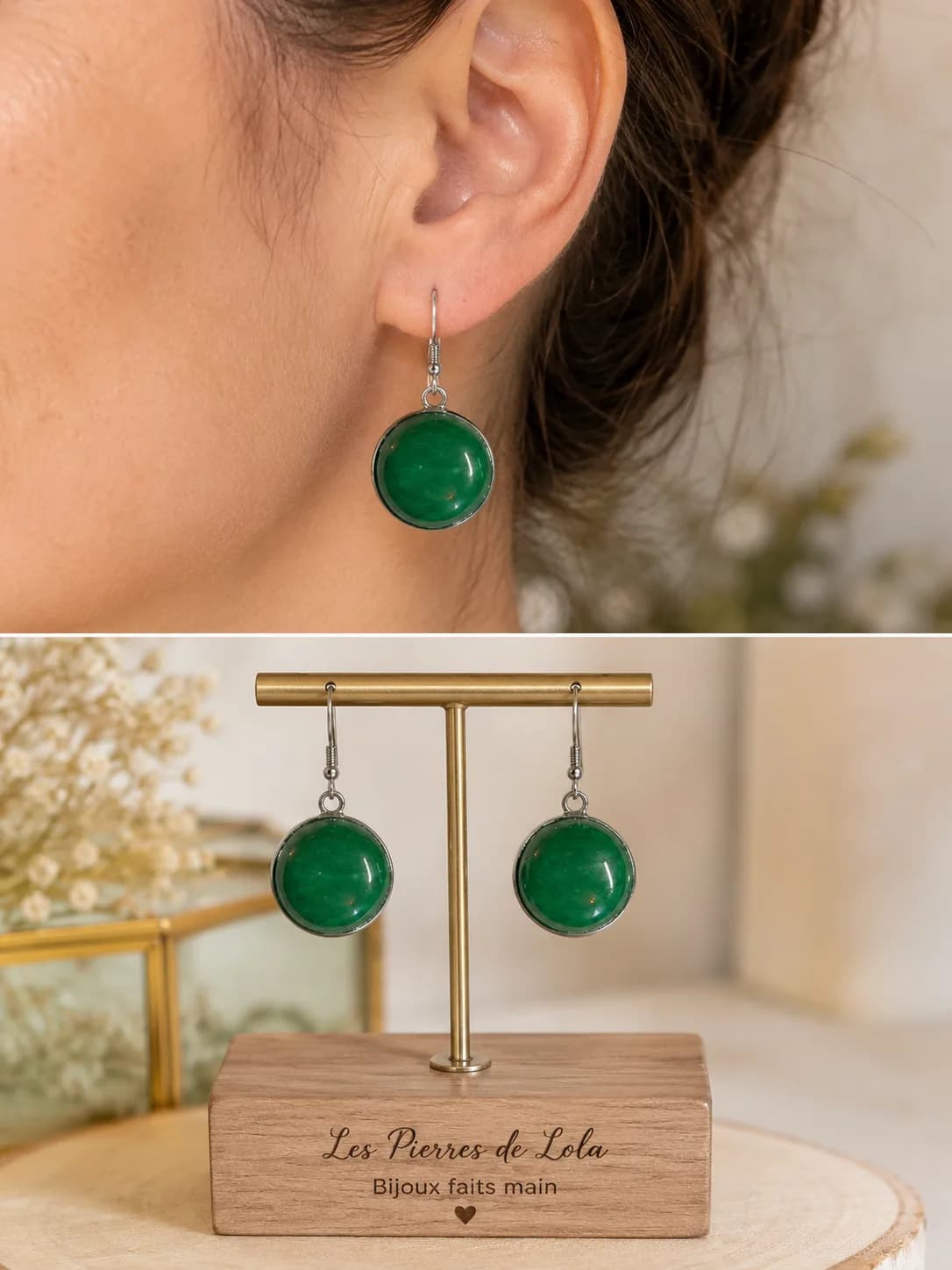 Boucles d’Oreilles « Émeraude de la Forêt »