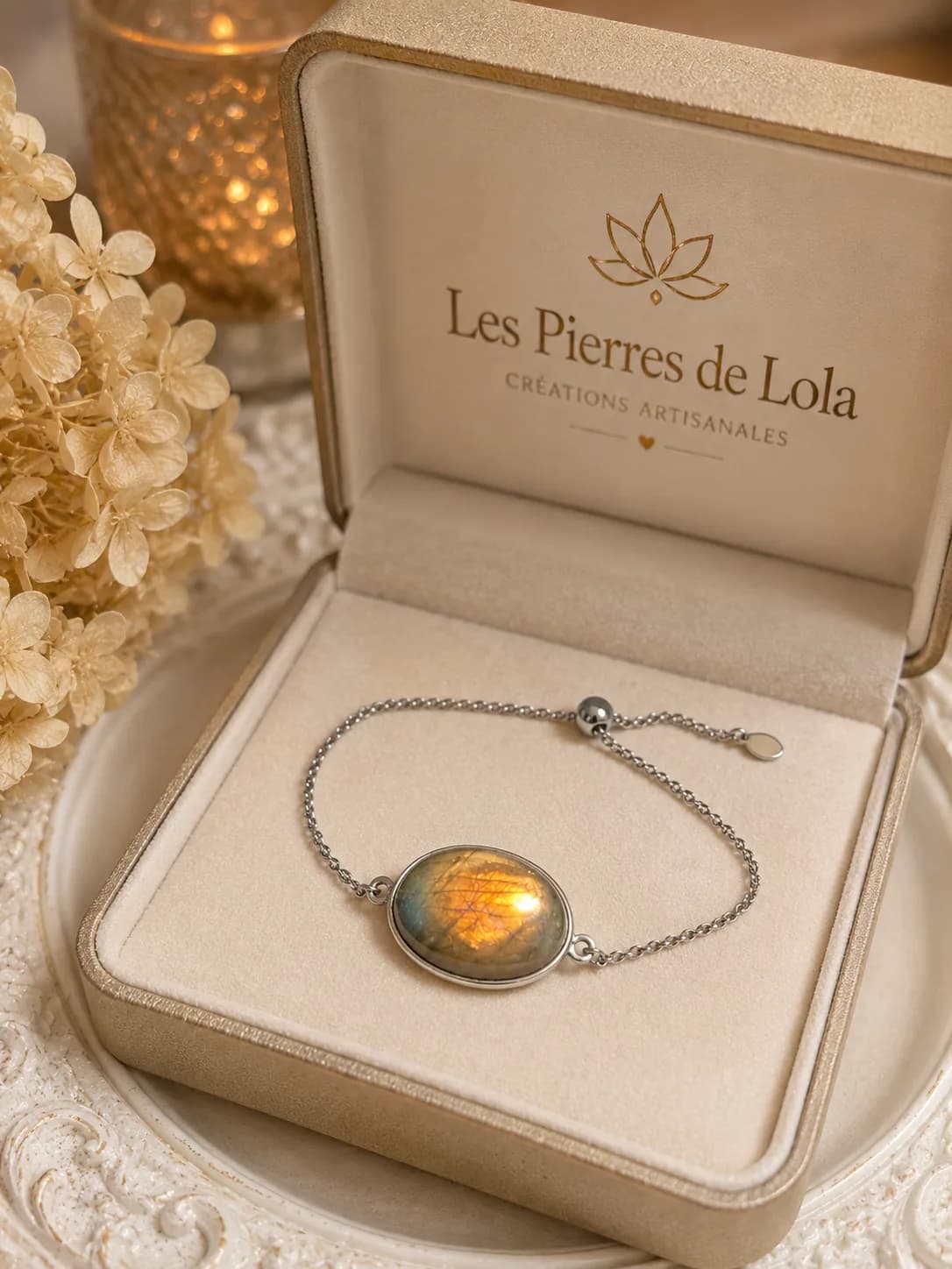Bracelet « Flamme de Labradorite »