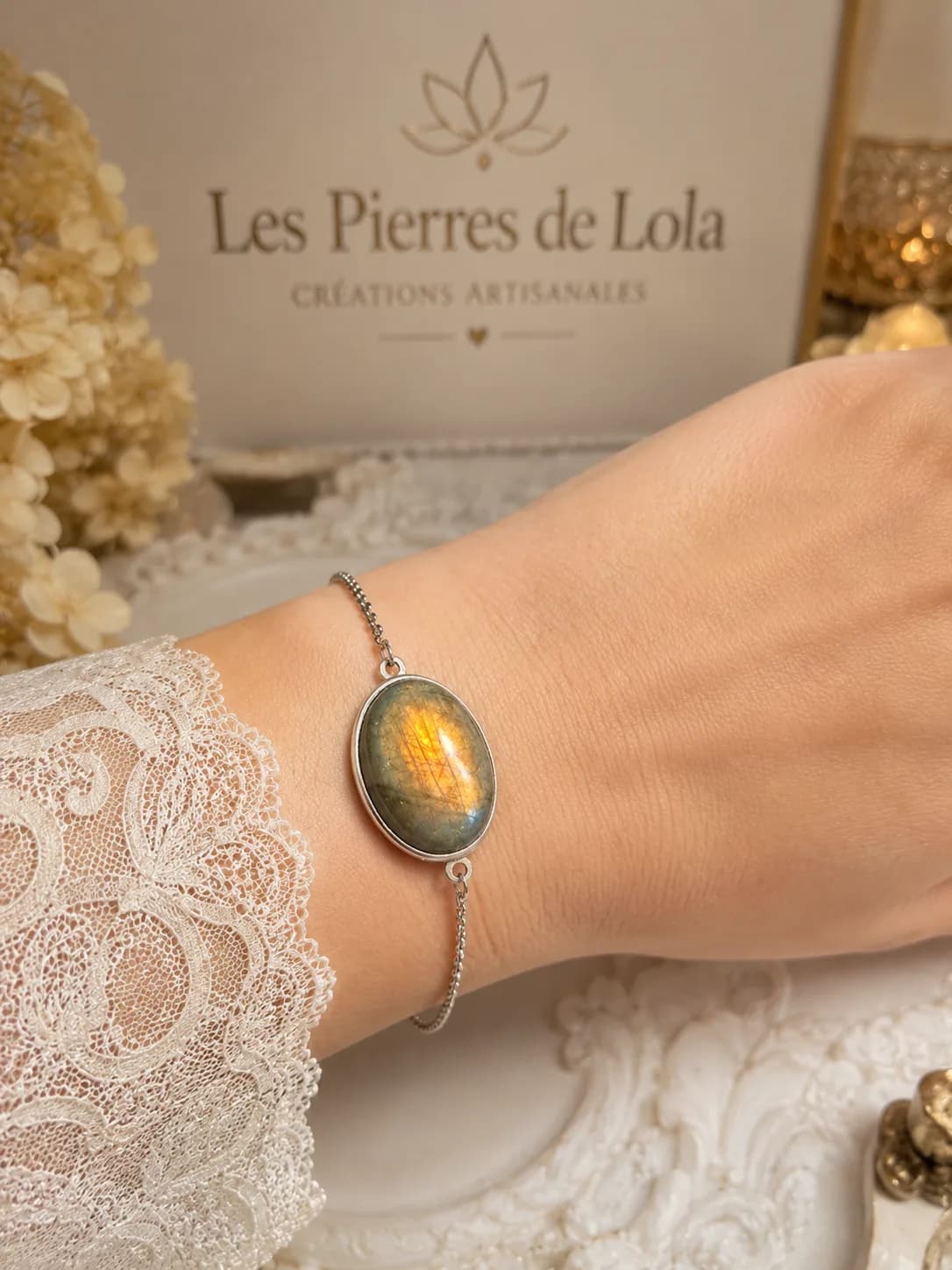 Bracelet « Flamme de Labradorite »