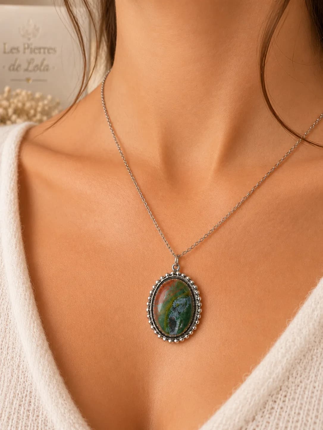 Collier Agate Indienne Naturelle – Élégance aux couleurs de la nature
