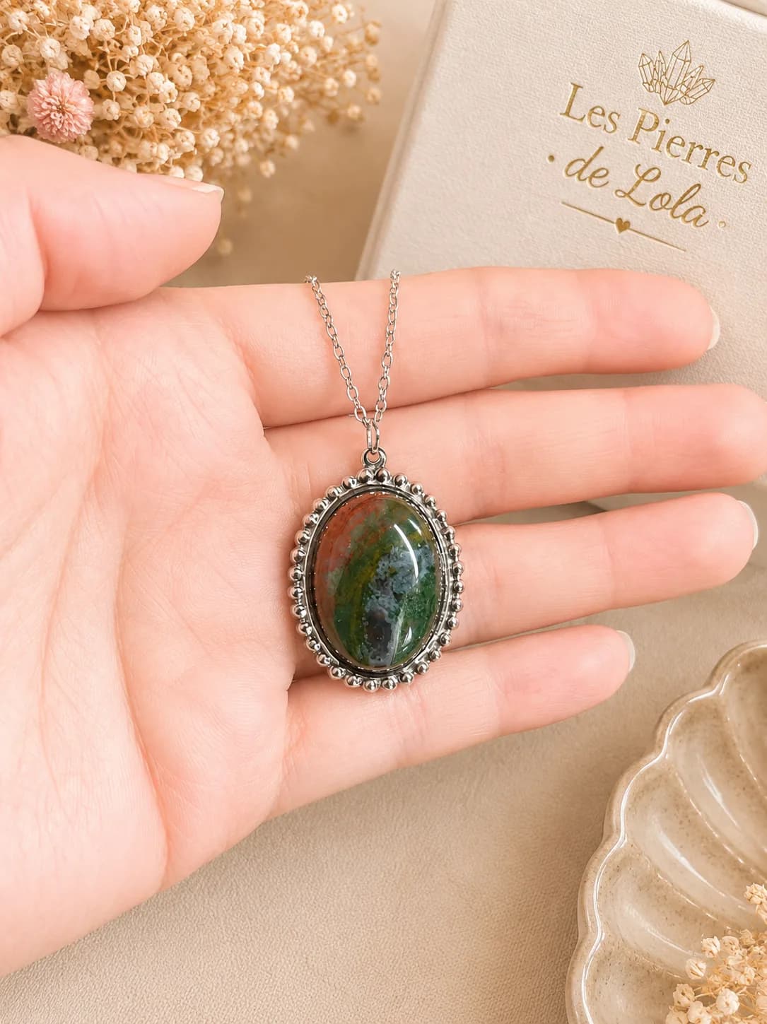 Collier Agate Indienne Naturelle – Élégance aux couleurs de la nature