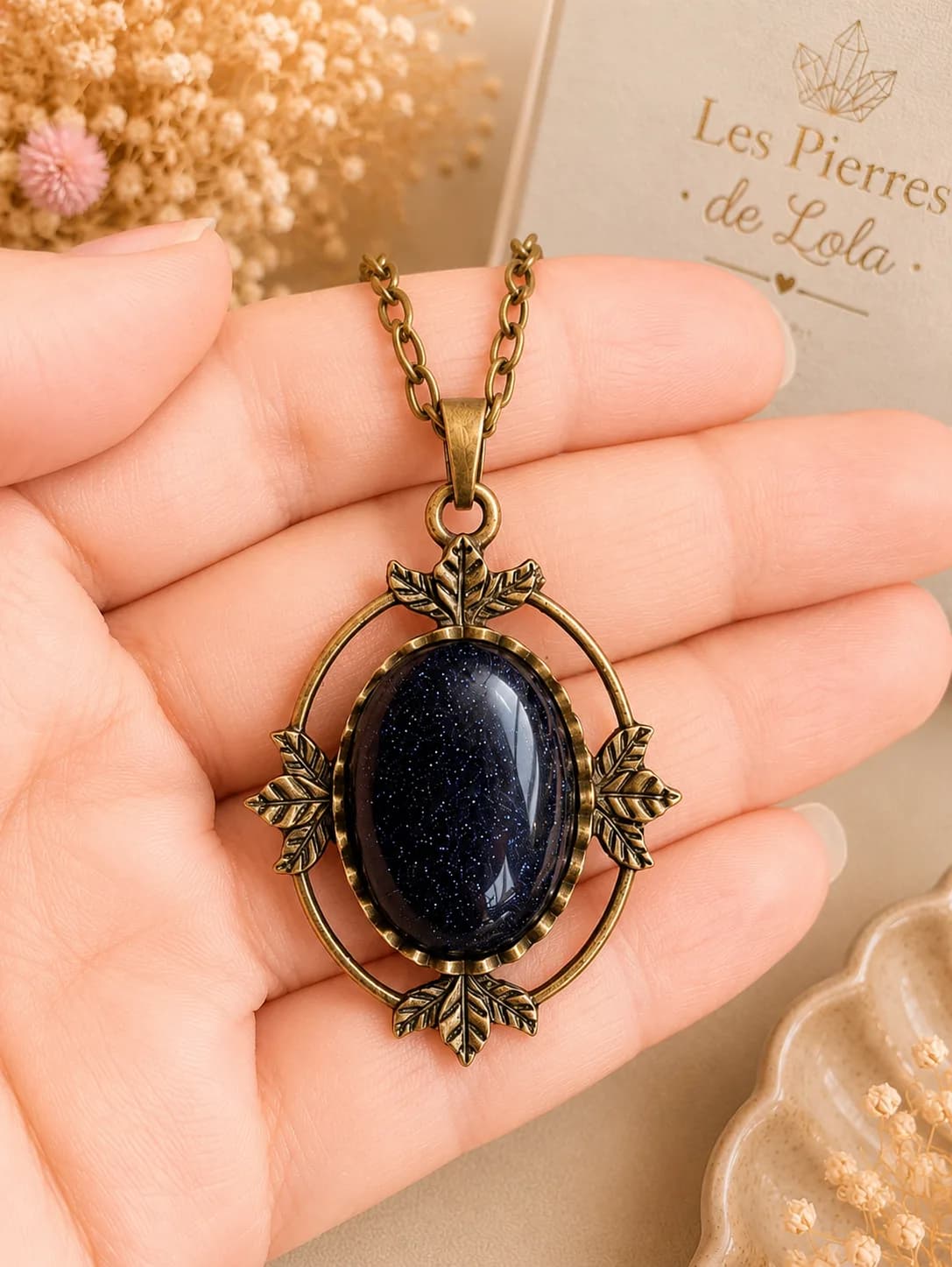 Collier GoldStone Blue – Éclat céleste et élégance intemporelle