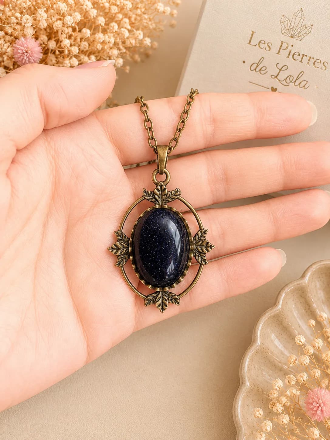 Collier GoldStone Blue – Éclat céleste et élégance intemporelle