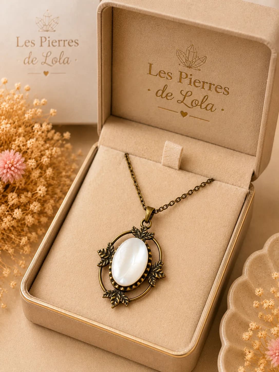 Collier Nacre Naturelle – Élégance vintage et douceur intemporelle