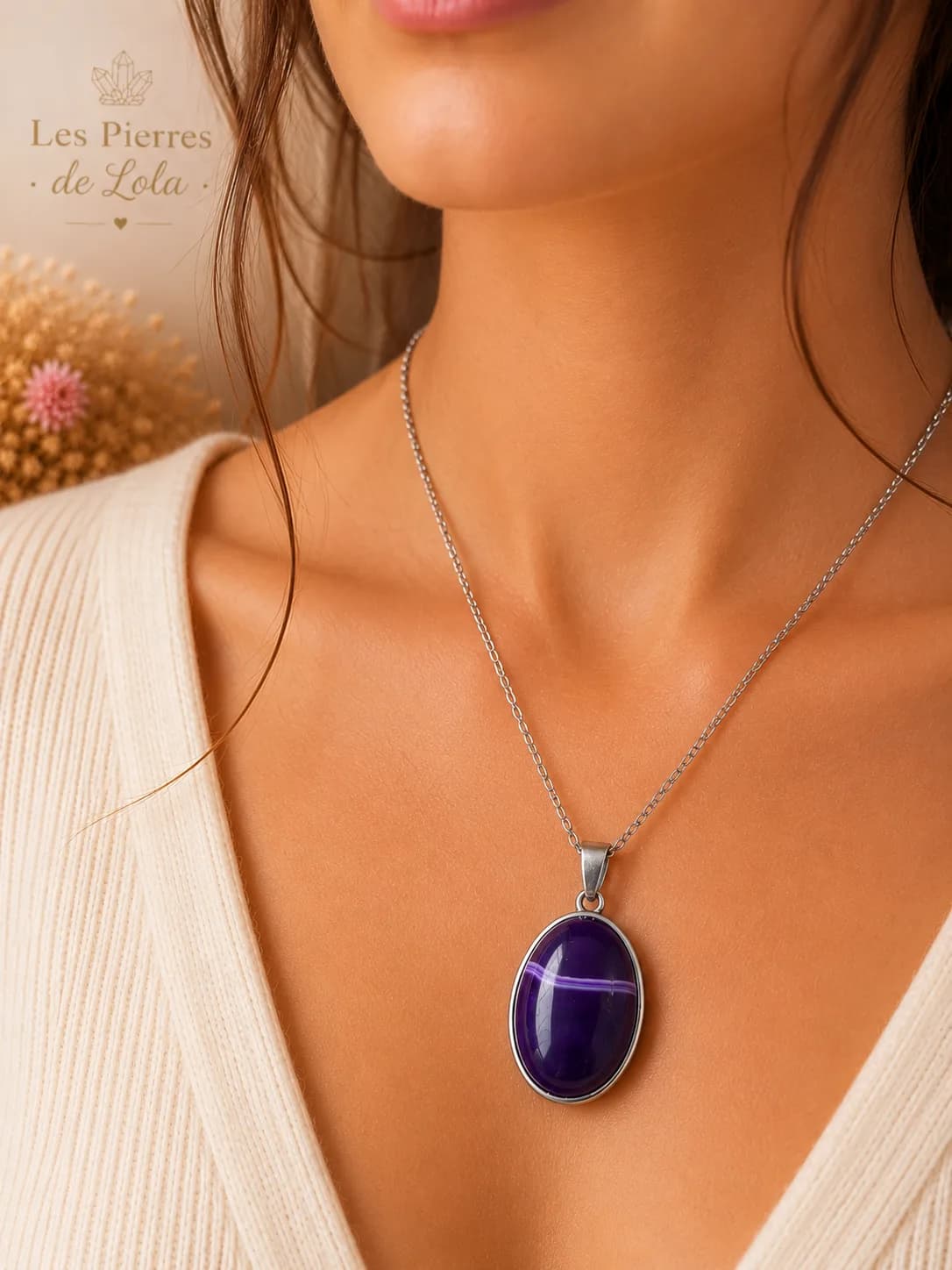 Collier Agate Violette – Élégance mystérieuse et charme intemporel