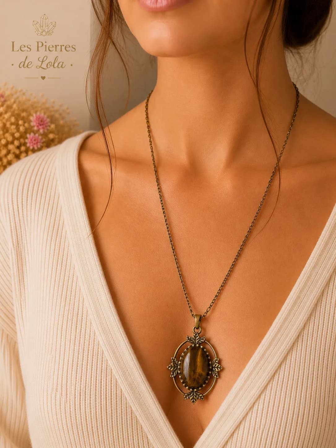 Collier Œil de Tigre – Élégance naturelle et charme vintage