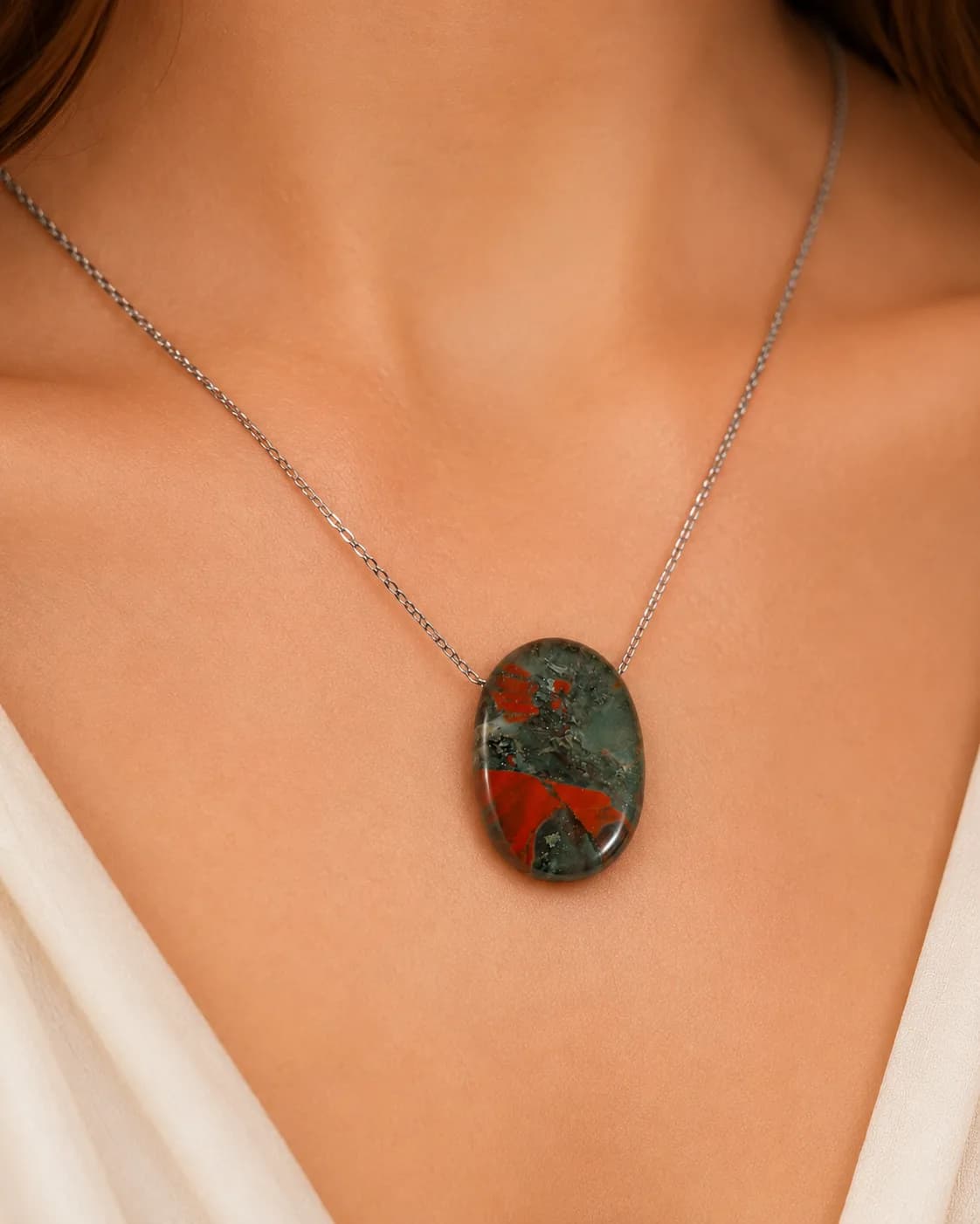 Collier pierre « Jaspe Sang de Dragon »