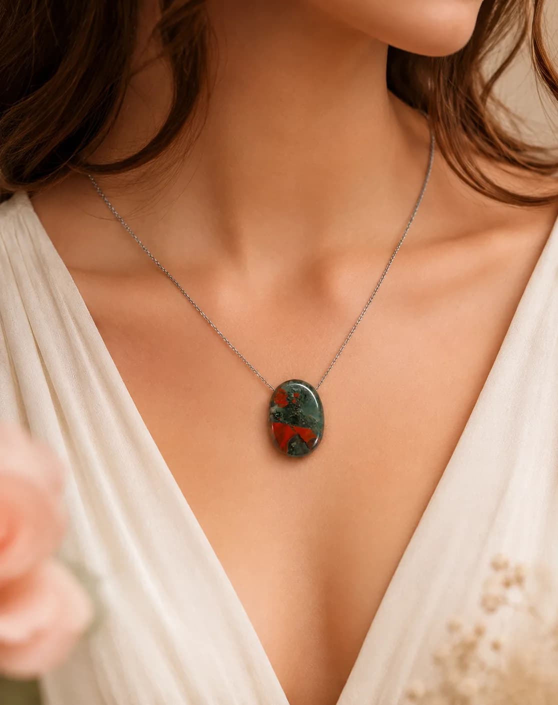 Collier pierre « Jaspe Sang de Dragon »