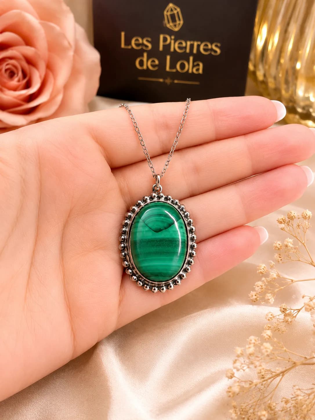 💚 Collier en Malachite Naturelle