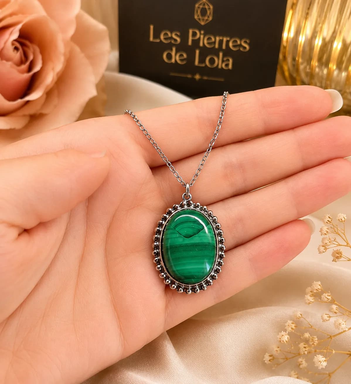 💚 Collier en Malachite Naturelle