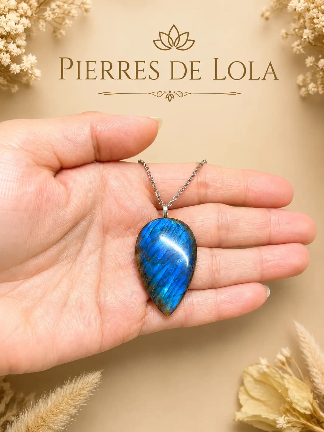 Collier Labradorite Bleue – Élégance Intemporelle