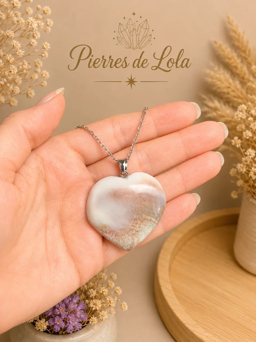 Collier Cœur – Œil de Sainte-Lucie – Chance & Protection