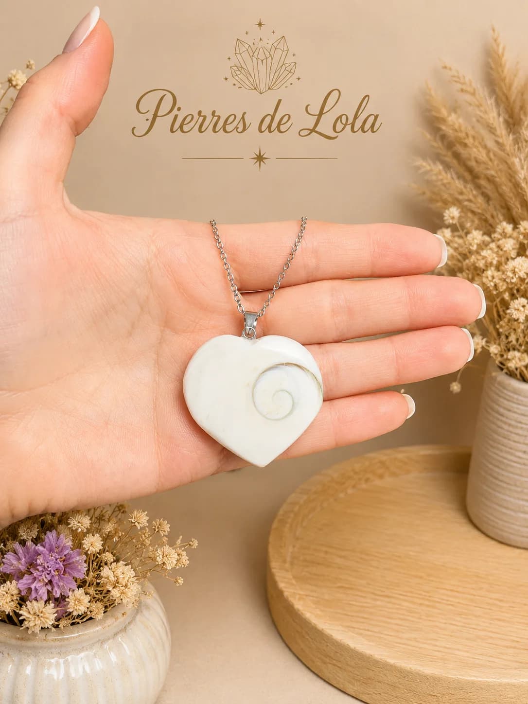 Collier Cœur – Œil de Sainte-Lucie – Chance & Protection