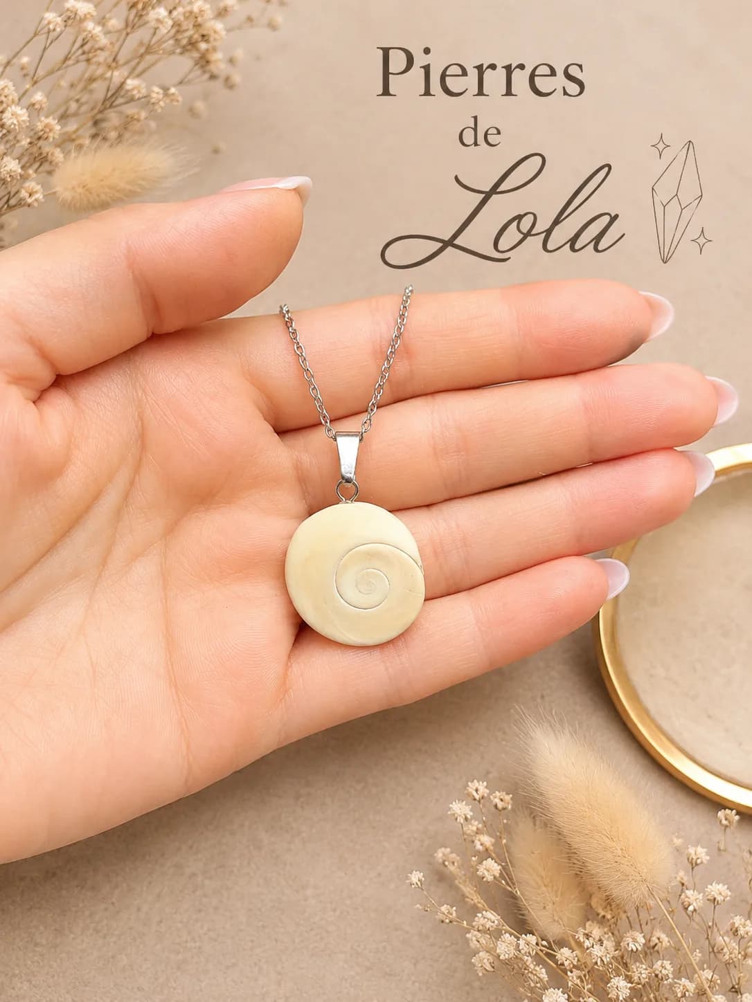 Collier Œil de Sainte-Lucie – Coquillage Naturel – Chance & Protection