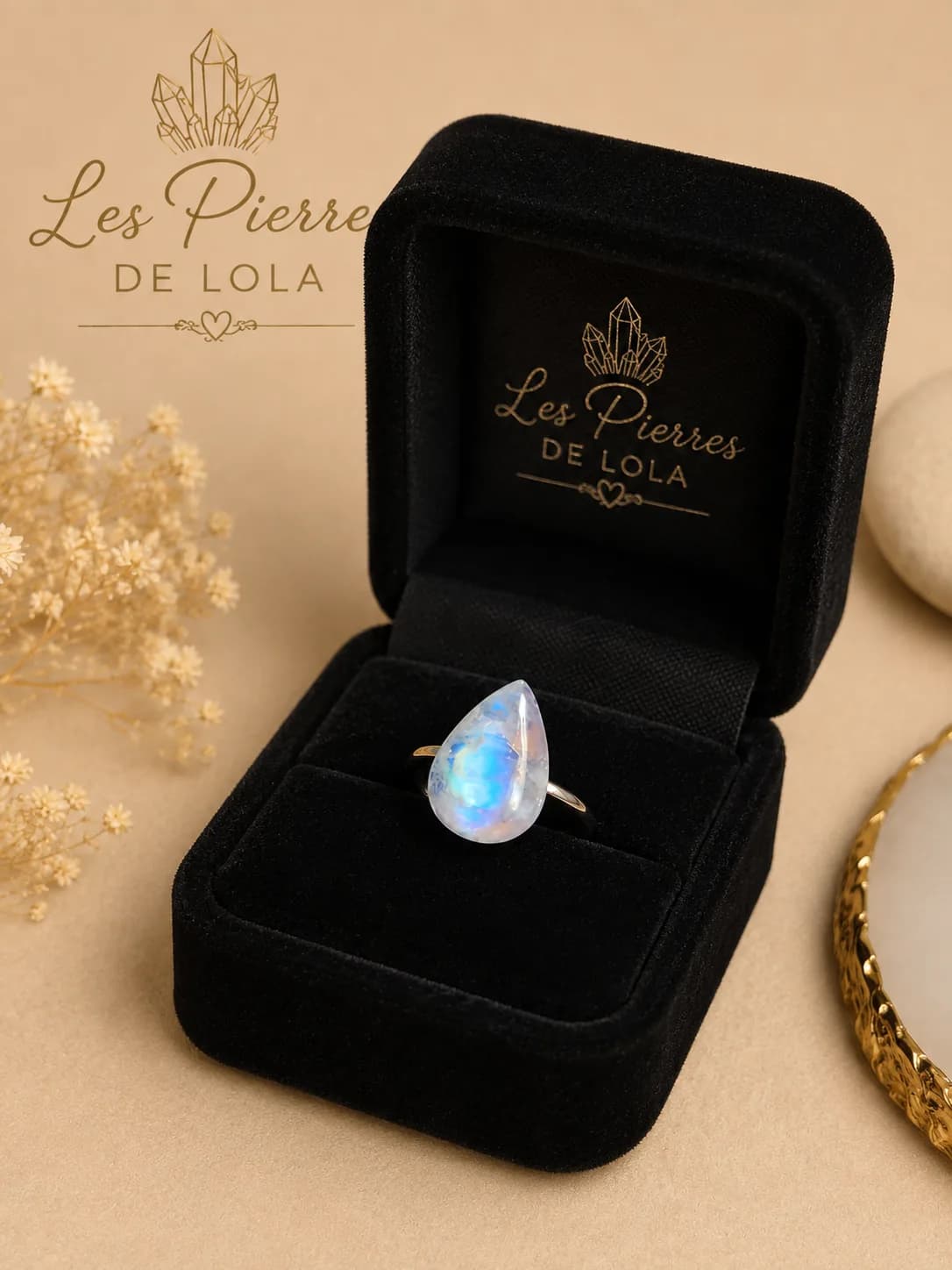 Bague Pierre de Lune – Goutte de Lumière