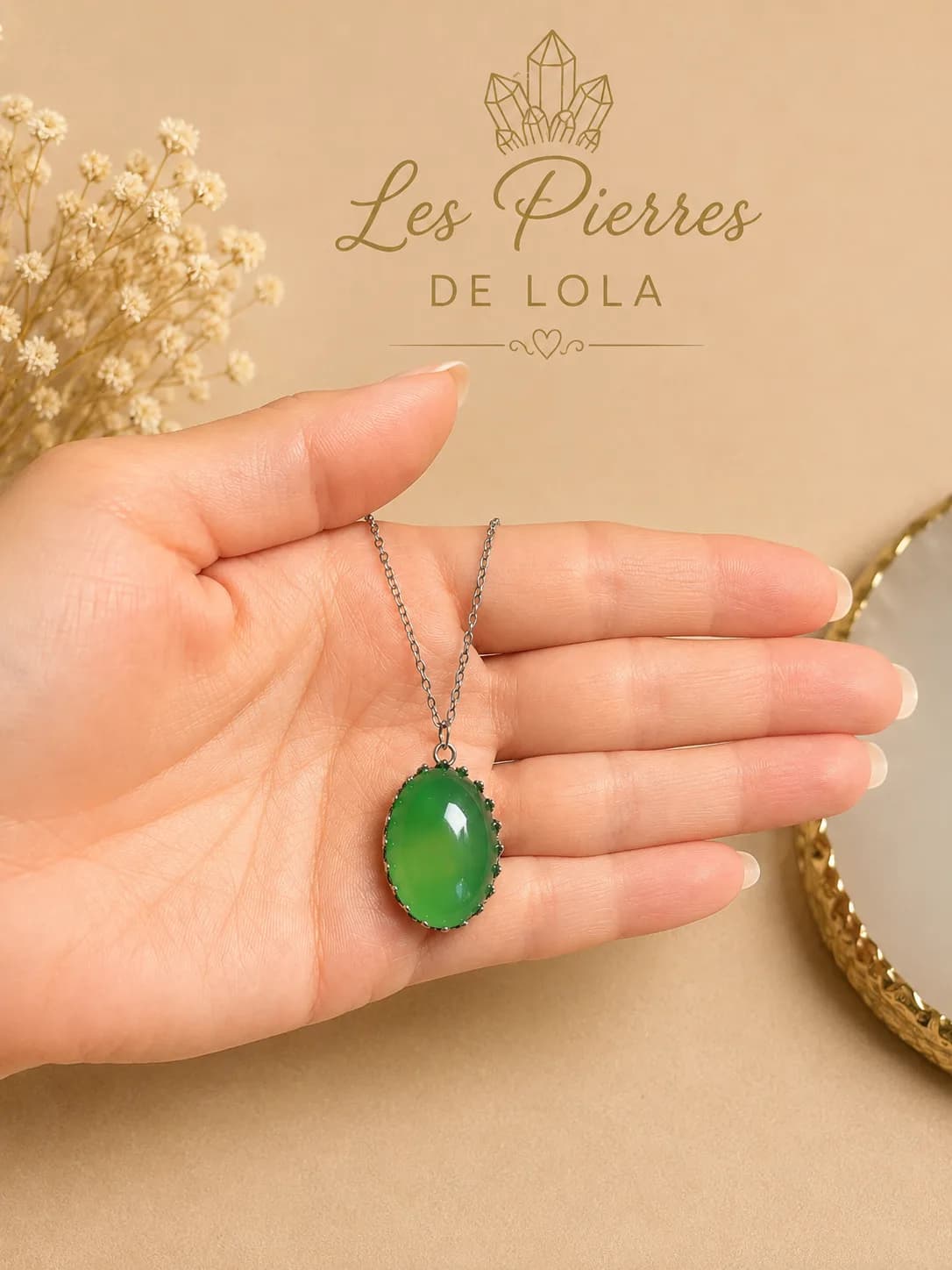 Collier Agate Élégance 
