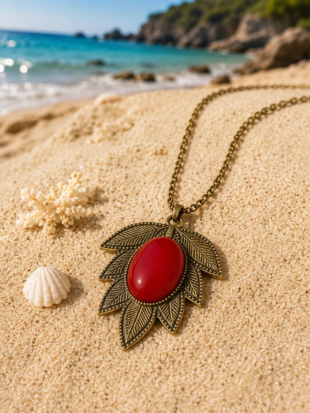 Éclat Passion – Collier Feuille en Agate