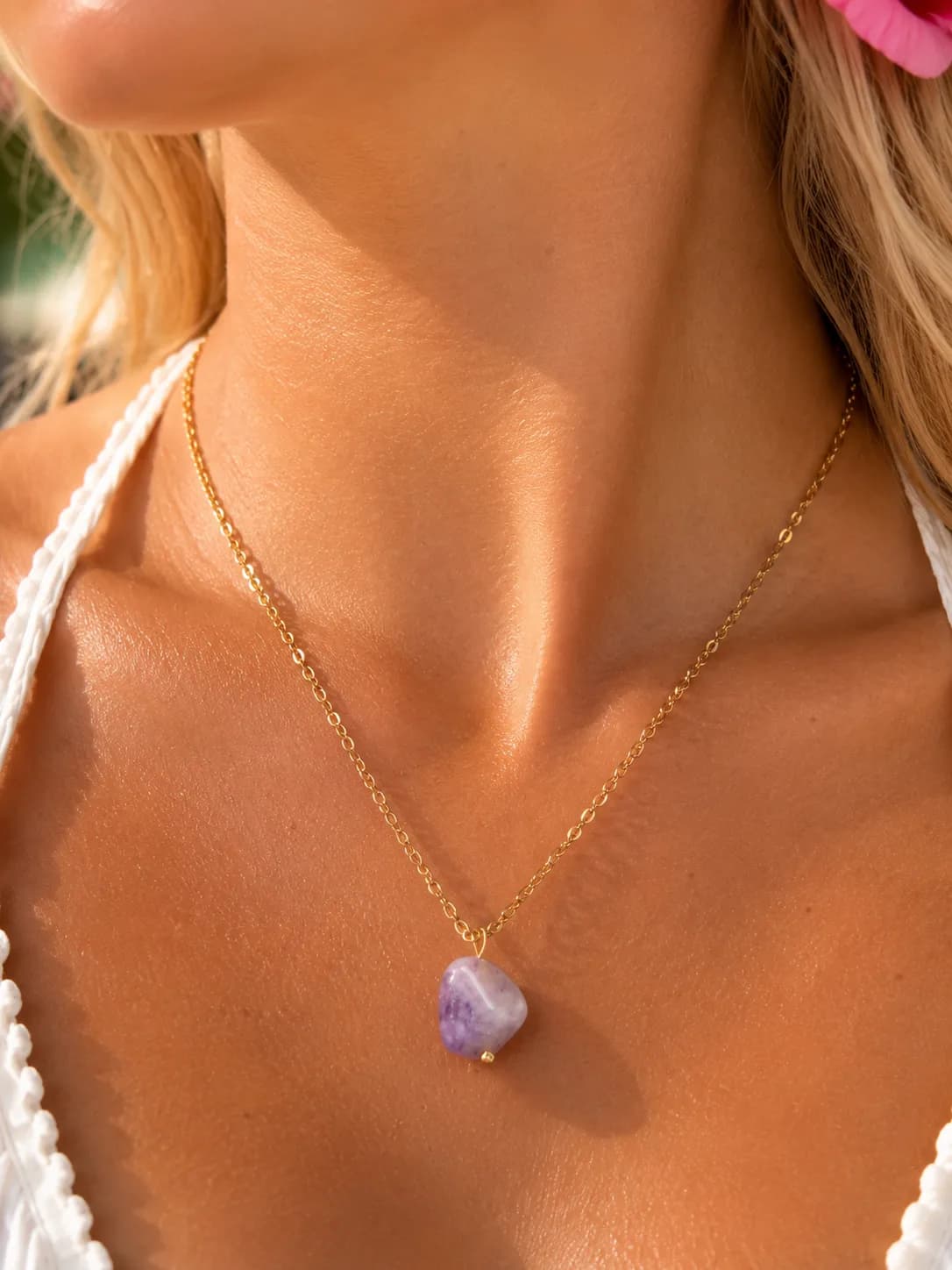 Collier Minimaliste en Améthyste