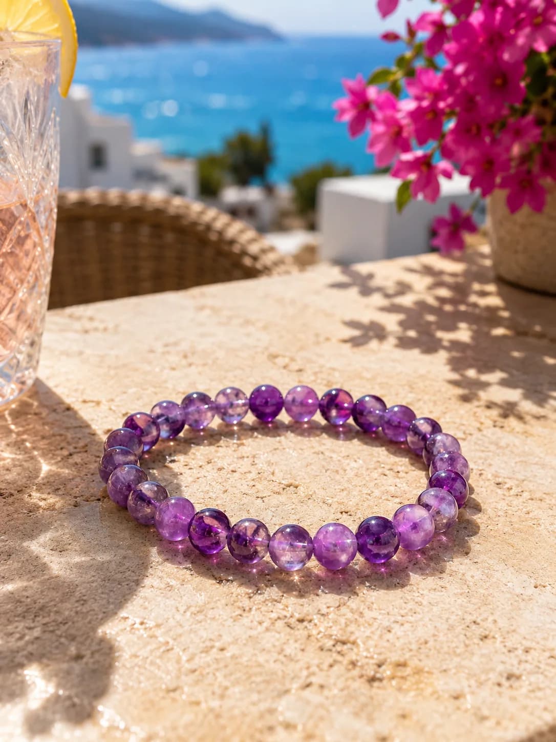 Bracelet en Améthyste – Perles de 8 mm