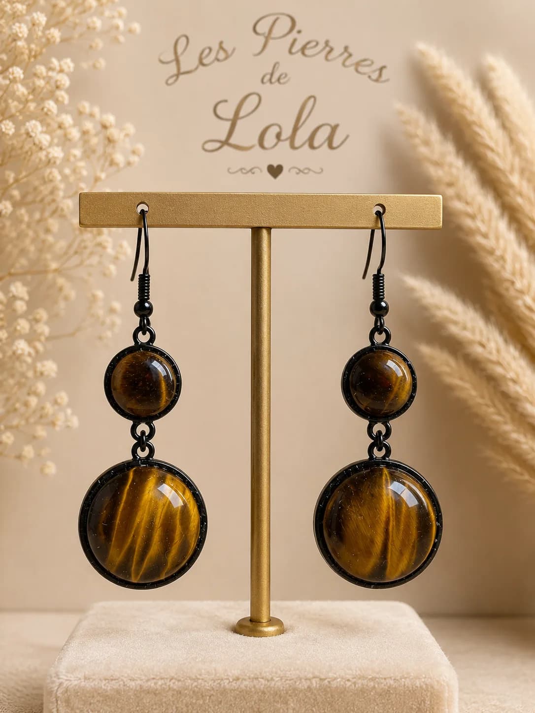 Boucles d'oreilles « Regard Fauve » – Œil de Tigre