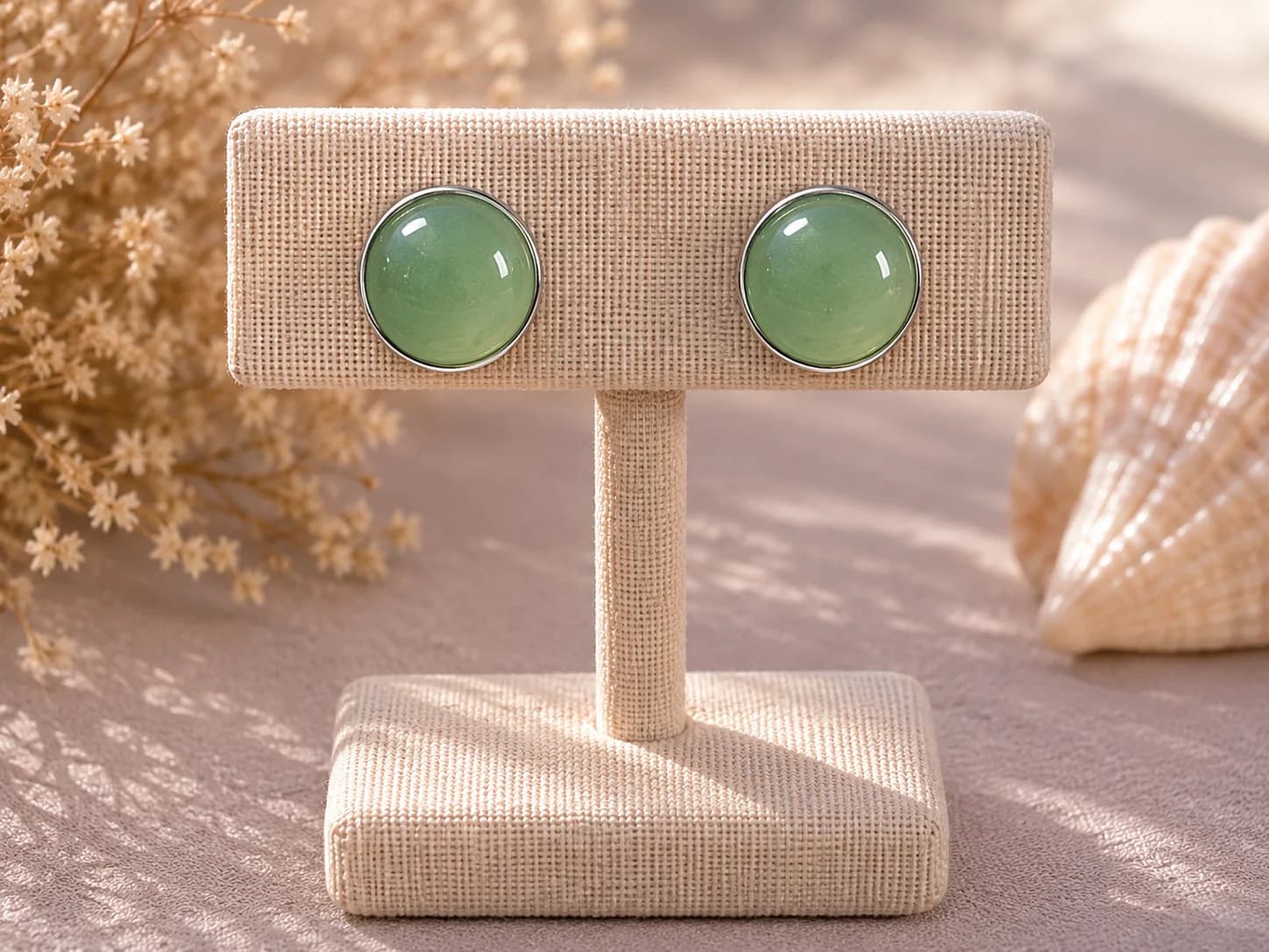 Boucles d'oreilles Aventurine – Élégance Naturelle