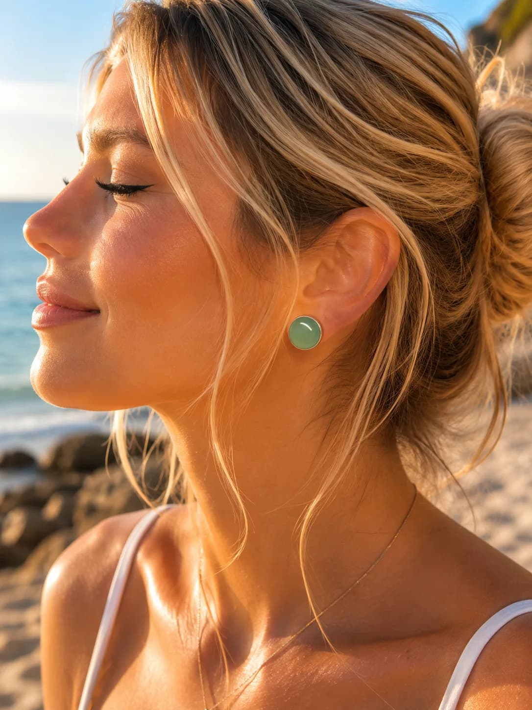 Boucles d'oreilles Aventurine – Élégance Naturelle