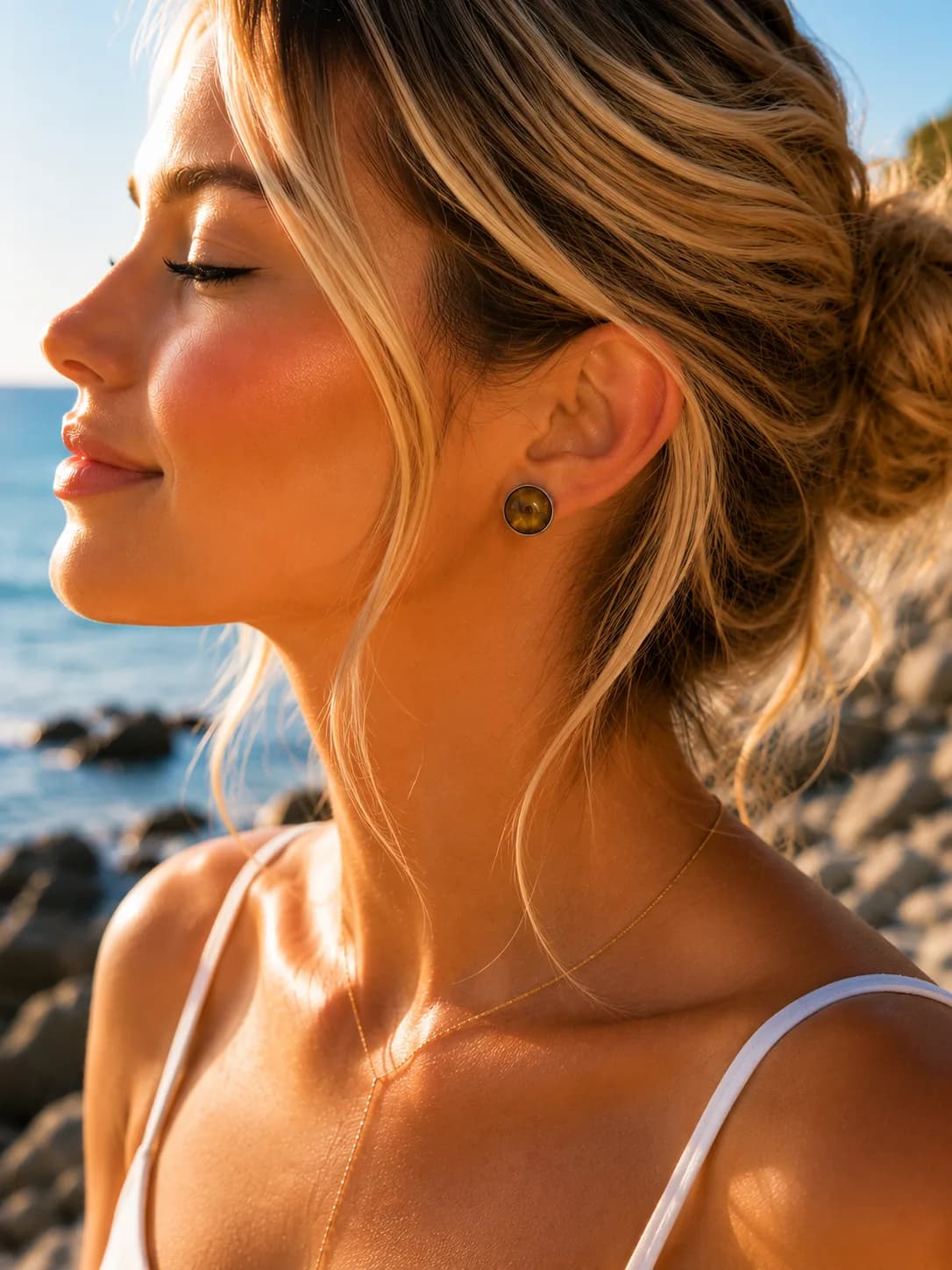 Boucles d'oreilles Œil de Tigre – Force & Élégance
