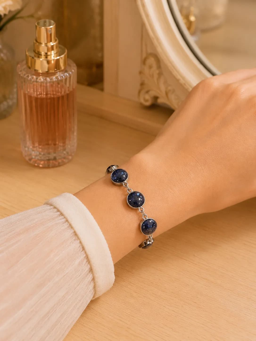 Bracelet « Nuit Étoilée » – Pierres Goldstone Blue