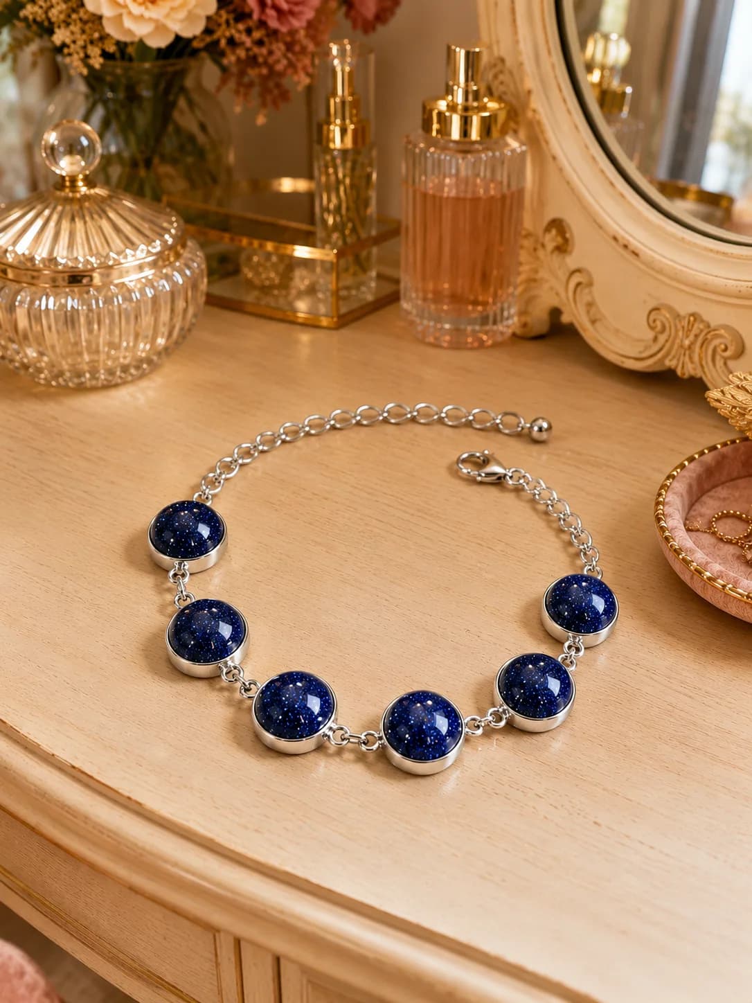 Bracelet « Nuit Étoilée » – Pierres Goldstone Blue