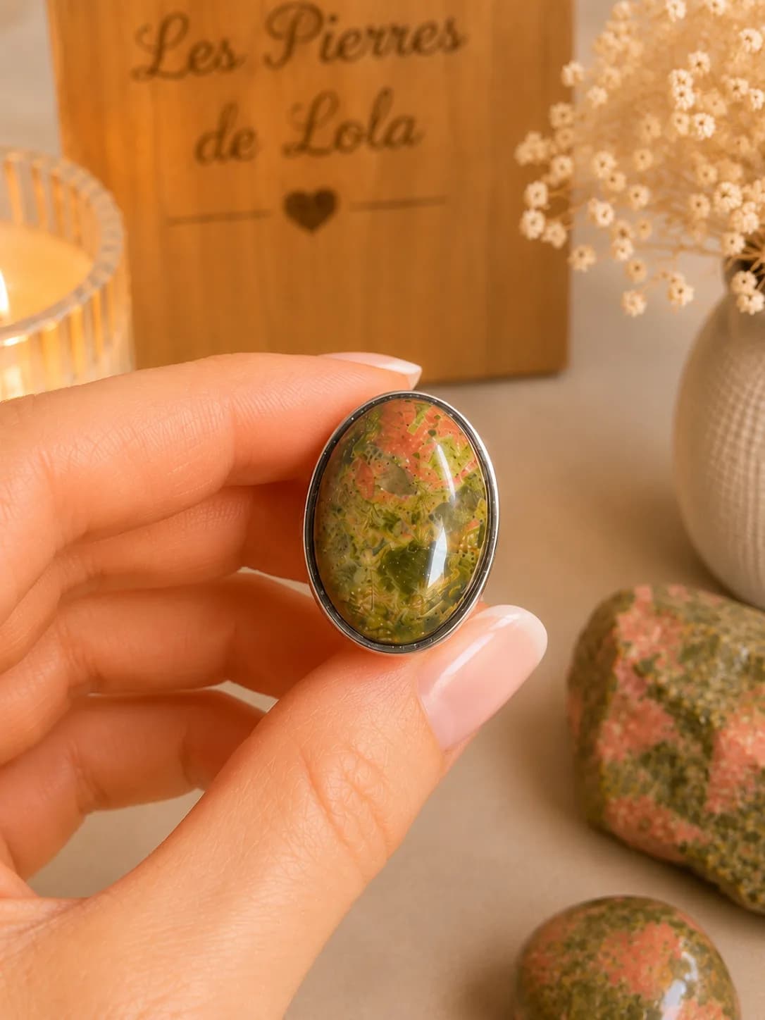 Bague « Éveil Nature » – Unakite