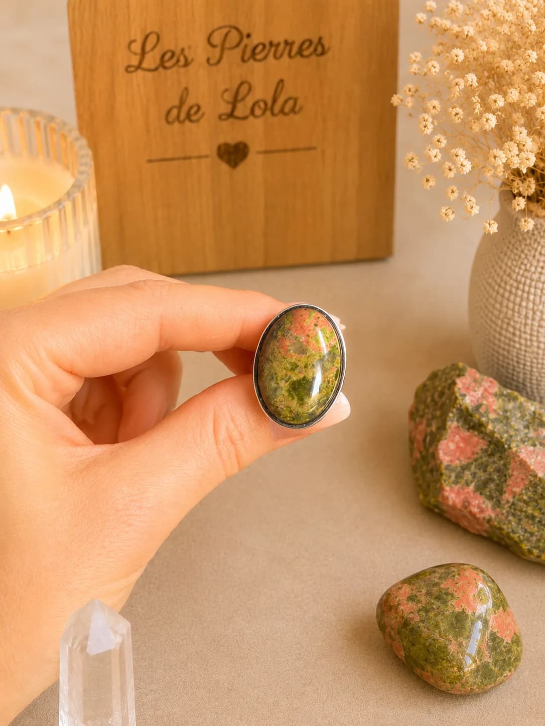 Bague « Éveil Nature » – Unakite