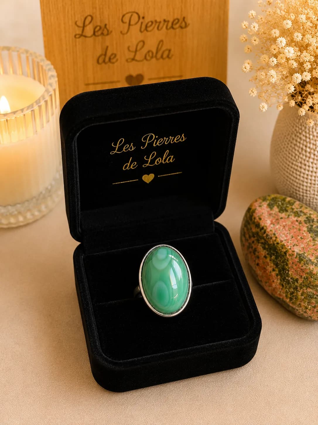 Bague « Élégance Verdoyante » – Agate Verte
