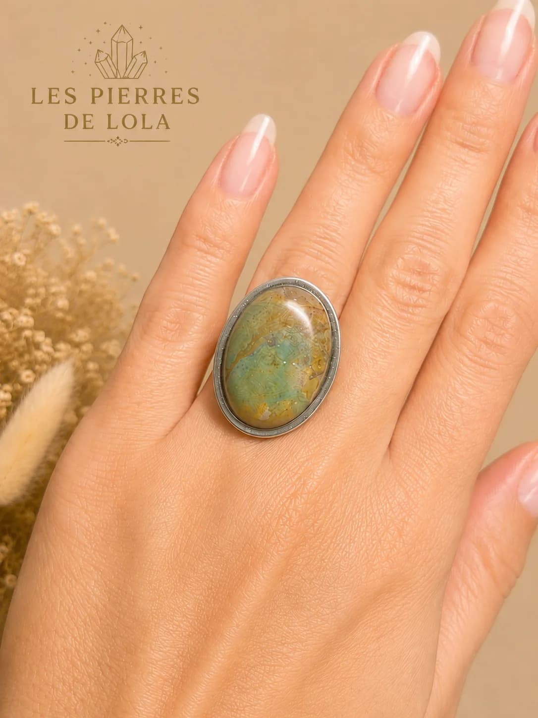 Bague Agate Indienne – Douceur Naturelle