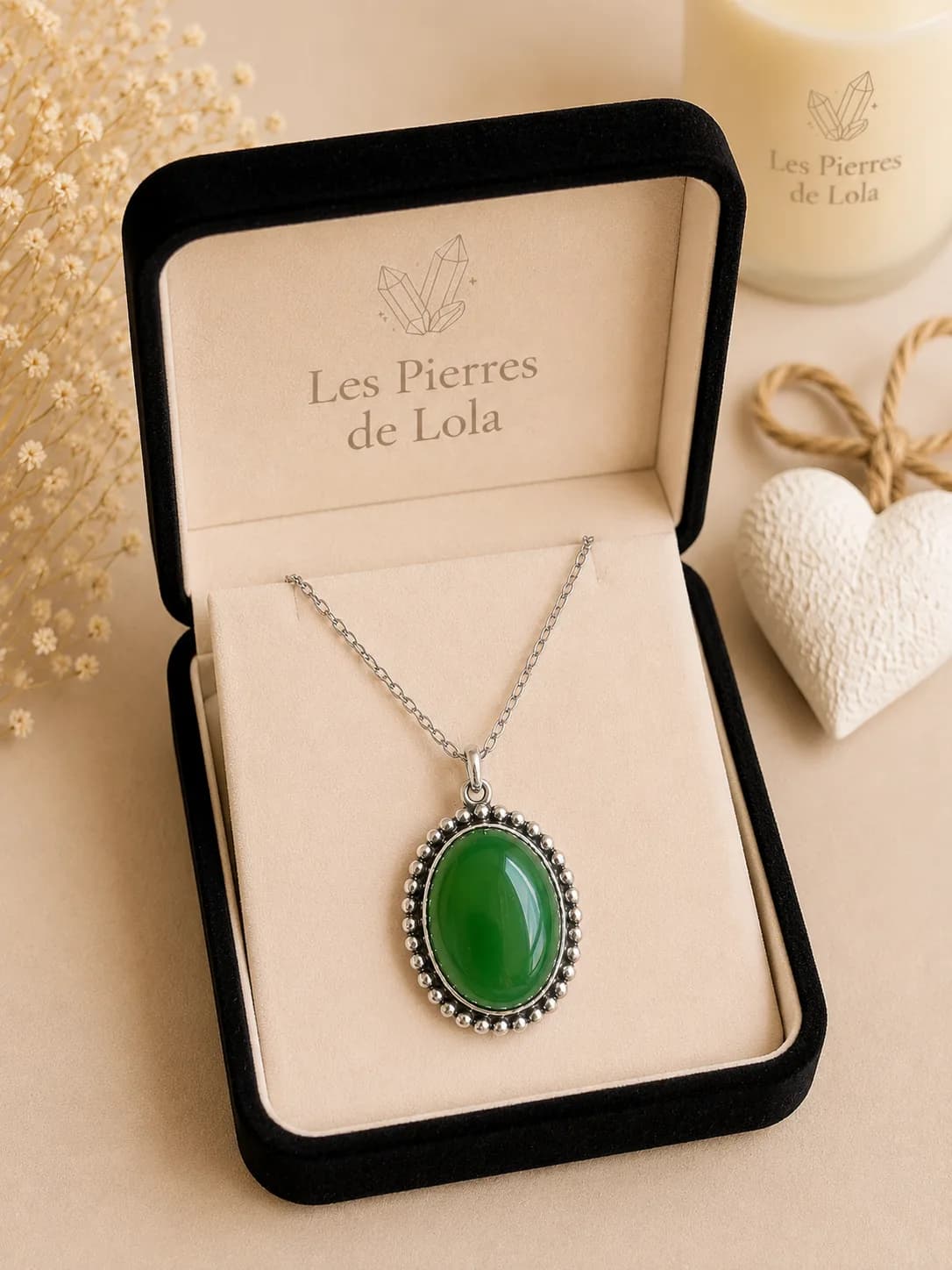 Collier « Élégance Intemporelle » en Agate Verte