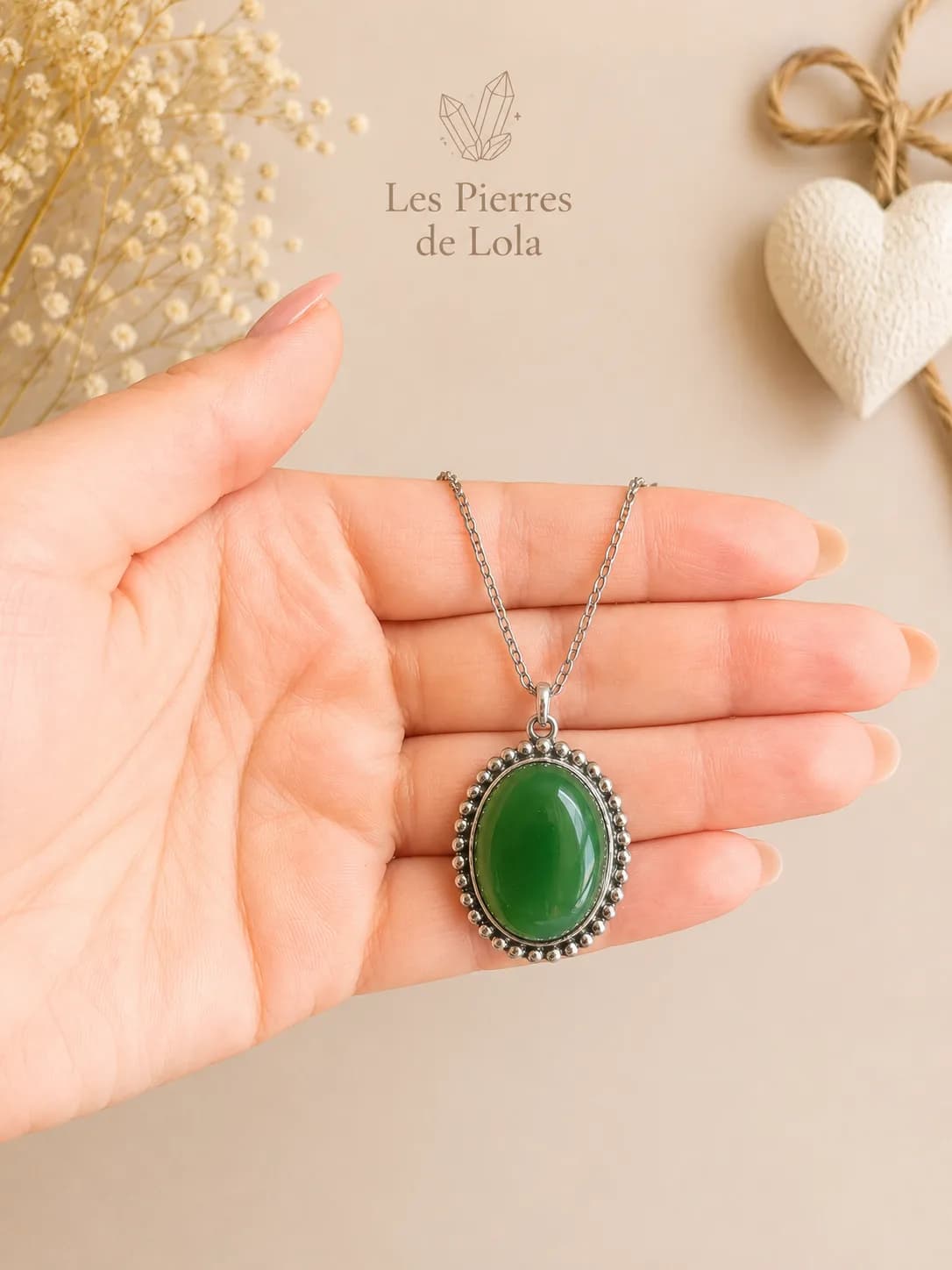 Collier « Élégance Intemporelle » en Agate Verte