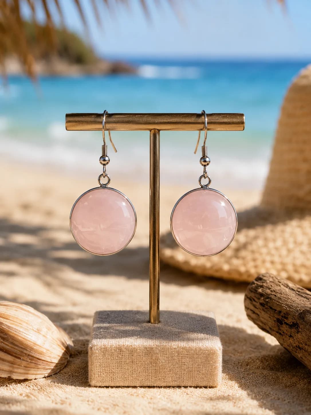 Boucles d'oreilles Douceur en Quartz Rose