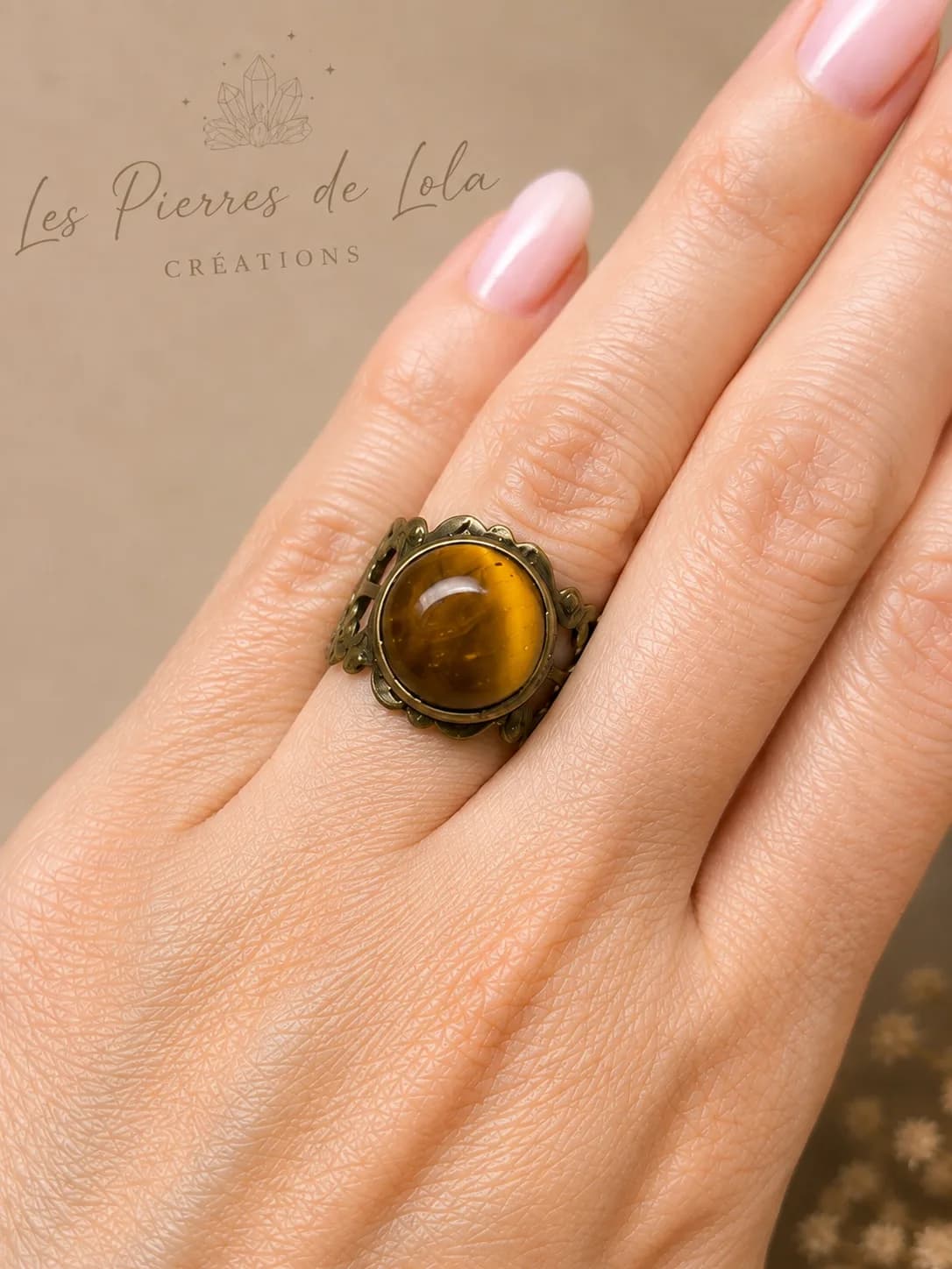 Bague Lumière Fauve en Œil de Tigre