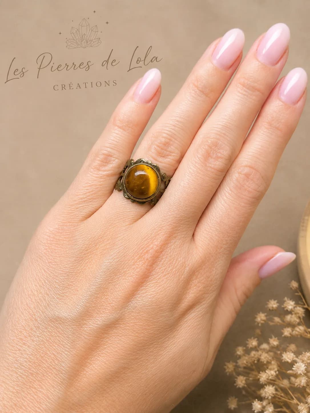 Bague Lumière Fauve en Œil de Tigre