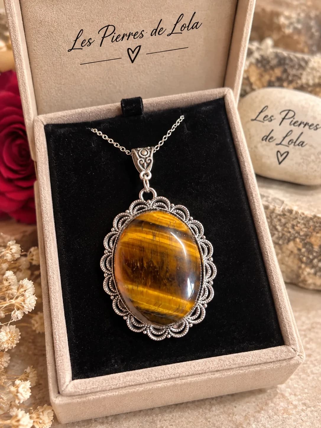 Collier « Éclat Fauve » – Pierre Œil de Tigre