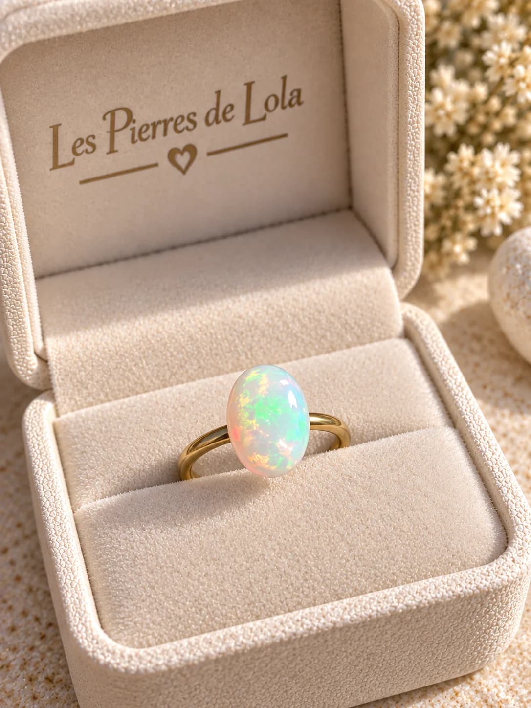 Bague – Opale Welo d’Éthiopie « Aurore Boréale »