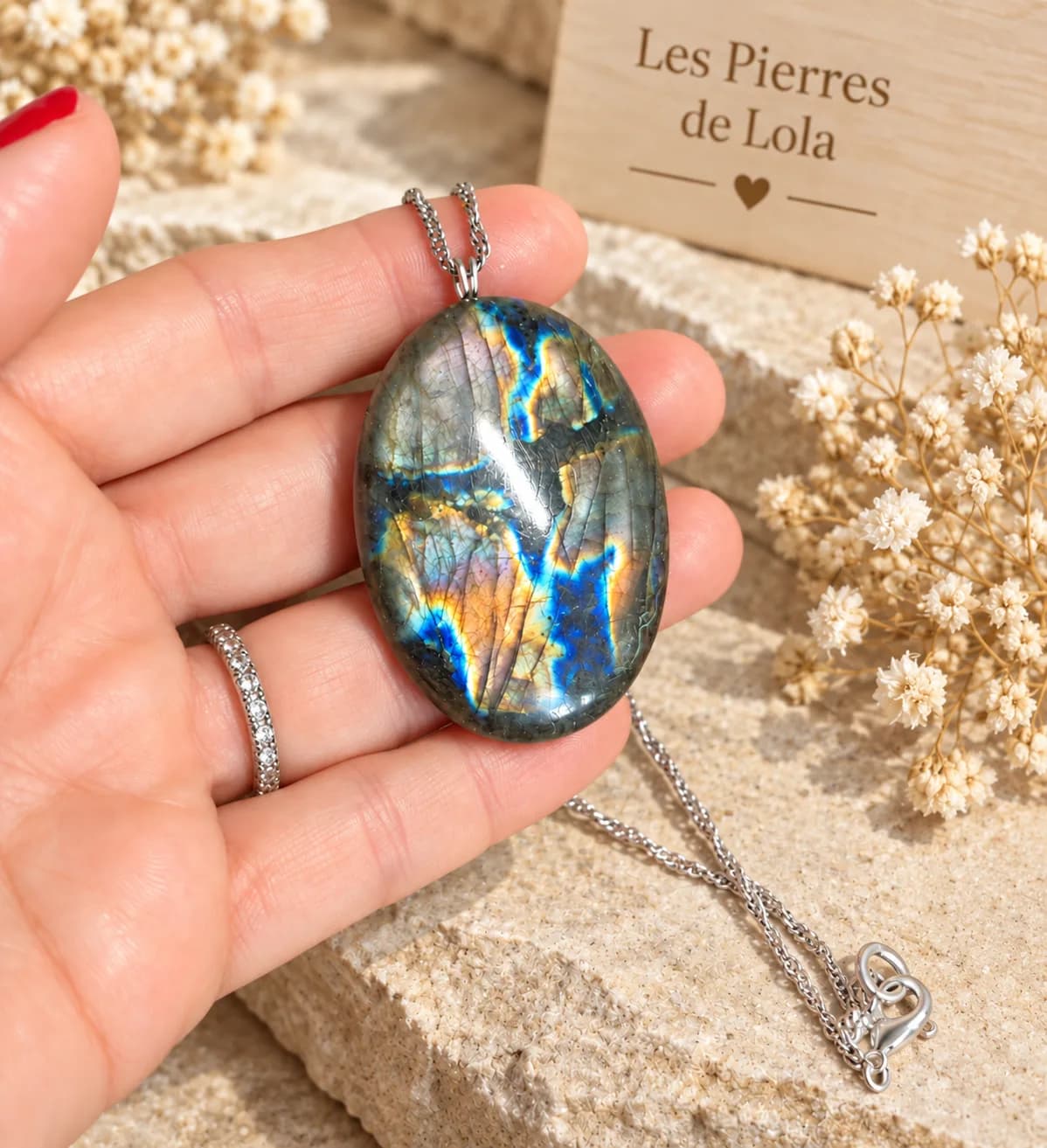 Collier « Aurore Boréale » en Labradorite