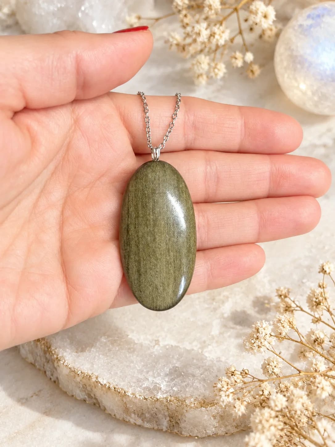 Collier « Éclat Doré » en Obsidienne dorée