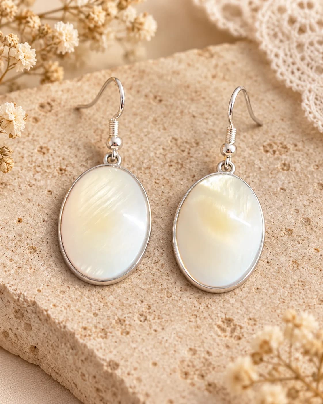 Boucles d’oreilles « Lumière de Nacre »